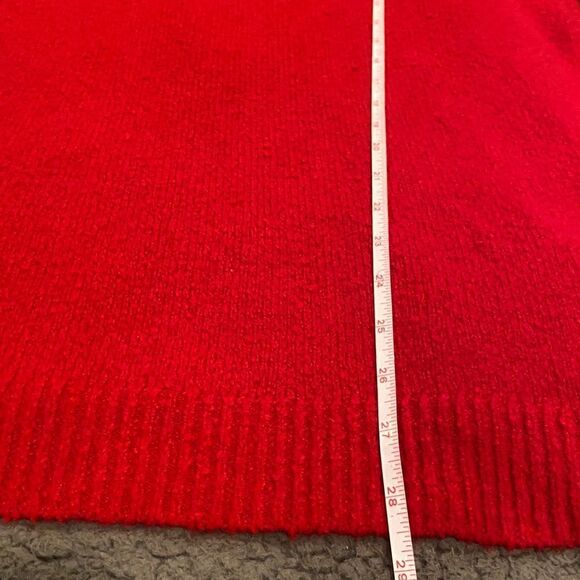 J Jill Red Sweater Size XL Petite Mock Turtleneck Wool Cotton Blend - Picture 9 of 12